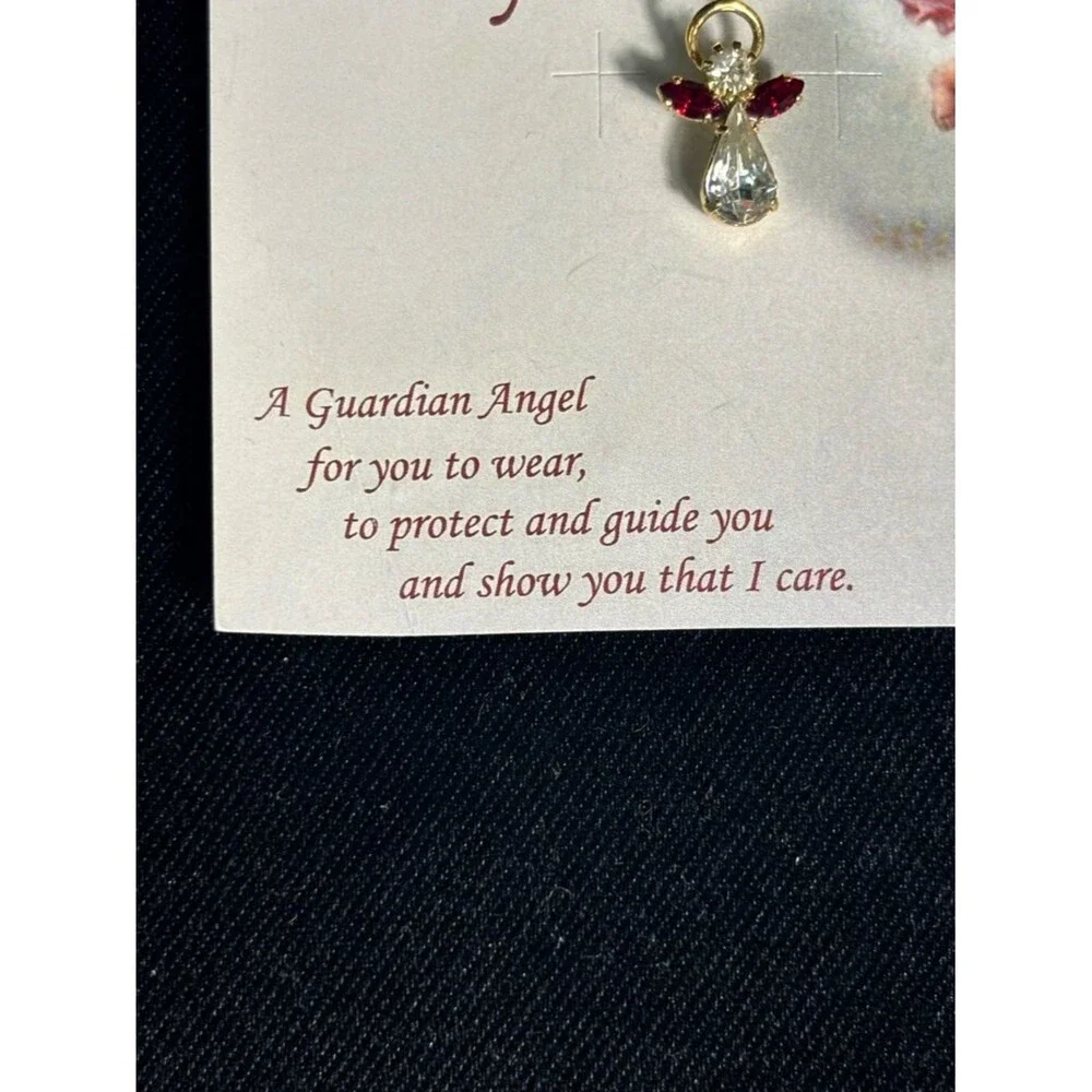 Garnet Birthstone Guardian Angel Elements Pin (JANUARY) Made In USA Crystal